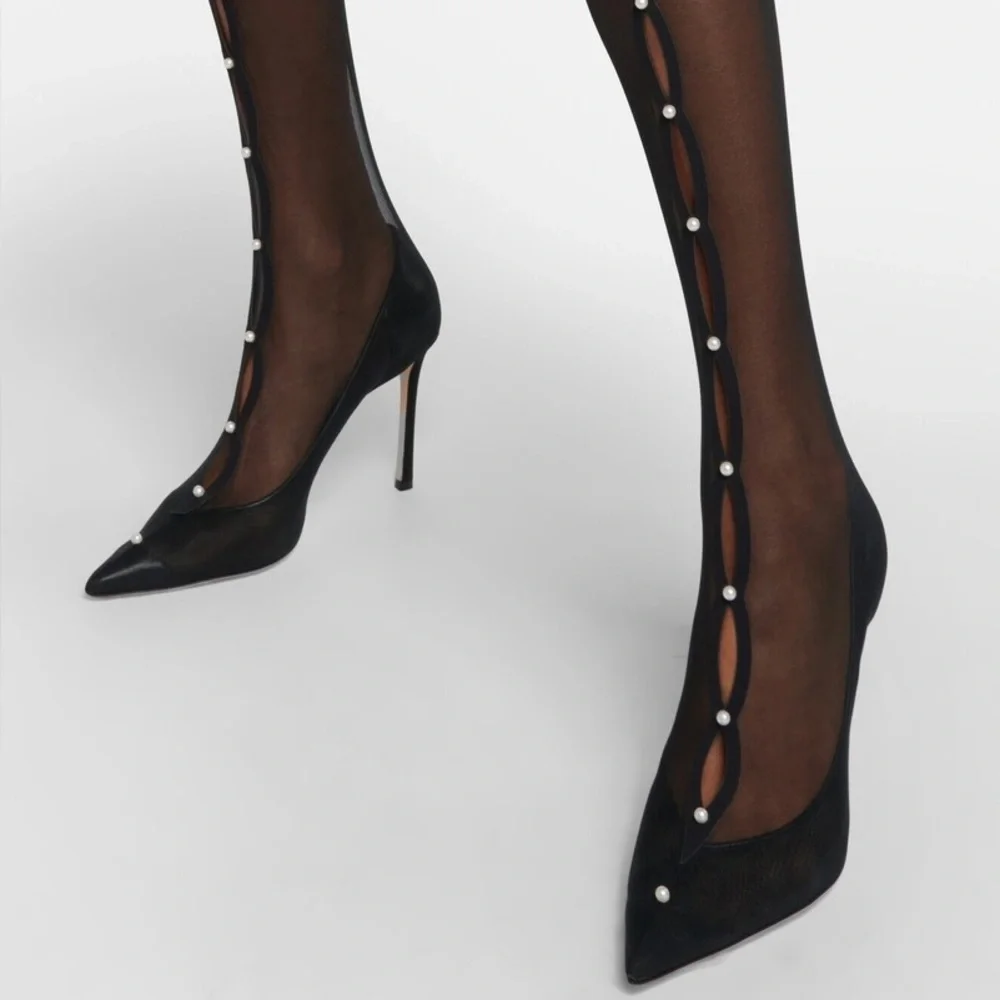 New Jimmy Choo Psyche 95 mesh over-the-knee boots $1,895 - Picture 2 of 13